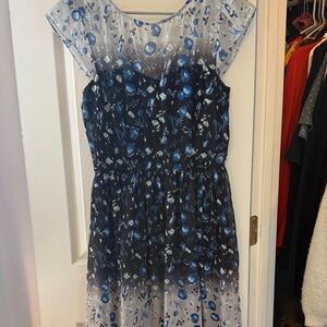 Betsey Johnson Blue and Black Floral Dress